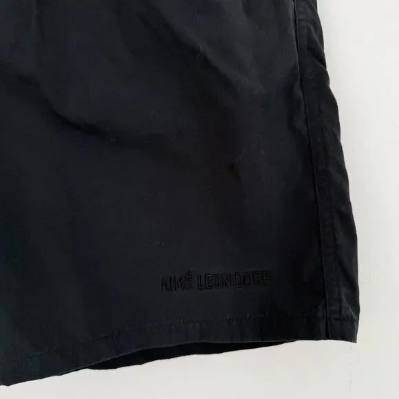 Aime Leon Dore Shorts Men Large Black Nylon Logo Drawstring ALD Athletic Running - Picture 4 of 12